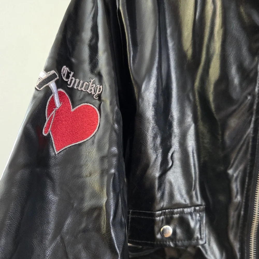 Bride of Chucky Cosplay Faux Leather Jacket Tiffany Halloween Costume Sz Child M